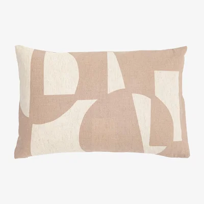 Perch and Parrow Allegra Graphic Cushion in Taupe