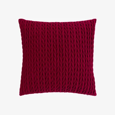 Perch and Parrow Mirelle Cushion in Merlot, Set of 2