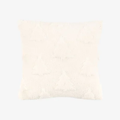 Perch and Parrow Winter Frost Christmas Tree Sherpa Cushion
