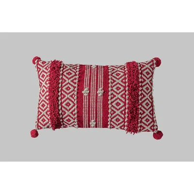 Perch and Parrow Frontenac Diamond Red Cushion