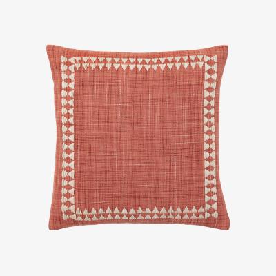 Perch and Parrow Naya Embroidered Border Cushion in Apricot