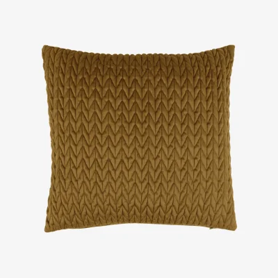 Perch and Parrow Varenna Velvet Cushions in Ochre, Pack of 2