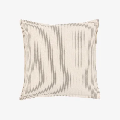 Perch and Parrow Mimi Woven Stripe Cushion in Cream