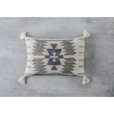 Perch and Parrow Letty Tassel Cushion in Grey