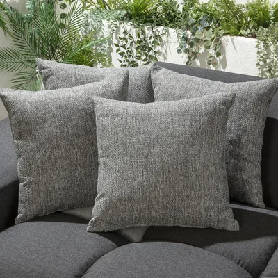 Quatropi 4 Mia Woven Smoke Grey Outdoor Cushions 40cm