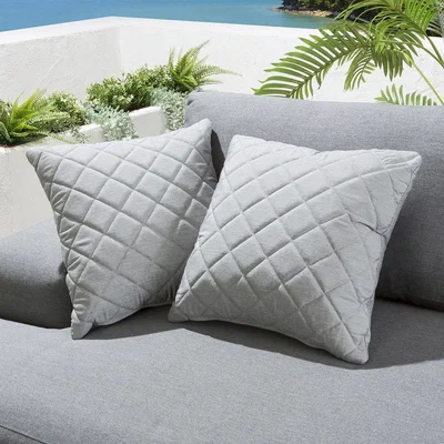 Quatropi 2 Pack Set Garden Scatter Cushion Sunbrella Outdoor Light Grey
