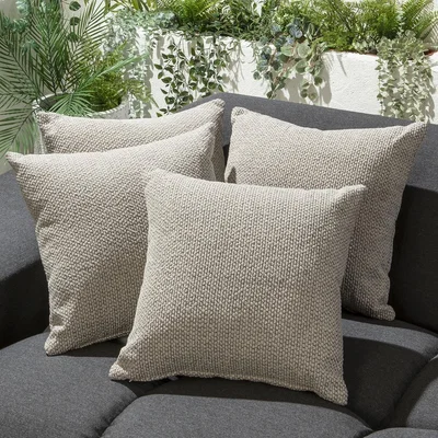 Quatropi 4 Mia Woven Latte Cream Outdoor Cushions 40cm