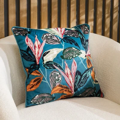 Quatropi Kenji Floral Velvet Scatter Cushion 45cm