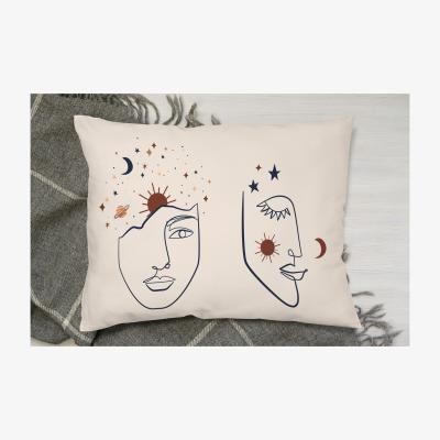 The Range Line Art Illustration With Mystical Cushion - White