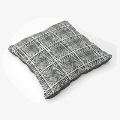 The Range Monochrome Textured Checked Pattern Floor Cushion - Grey