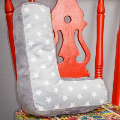 The Range Letter Cushion L - Grey/White