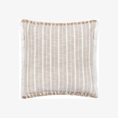 The Range Bowman Striped Feather Rich Cushion - Natural