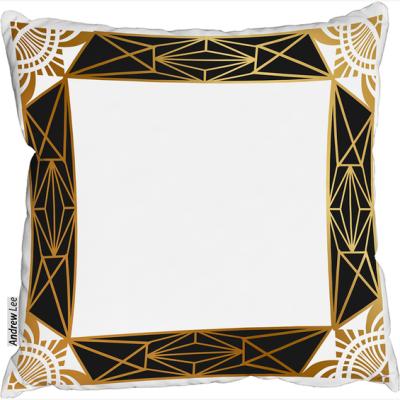 The Range Art Deco Border Cushion - Yellow / 45cm