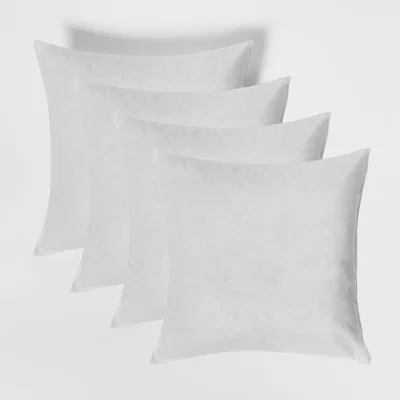 The Range Brentfords Pack of Cushion Inserts Filler Hollowfibre Inner Pads - White / 4