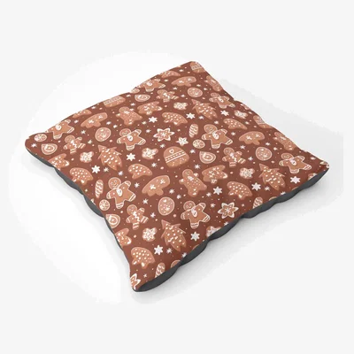 The Range Gingerbread Cookies Floor Cushion - Brown
