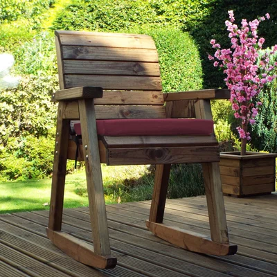 The Range Charles Taylor Rocker Chair with Seat Cushion - Burgundy