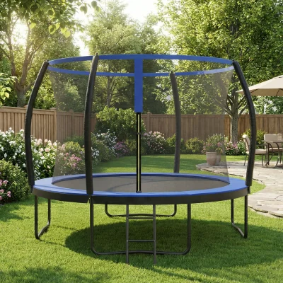 The Range trampoline for Children, Safety Net, Safety Cushions, Ladder -  Black, Dark Green