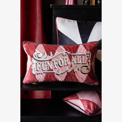 Rockett St George Gold Embroidered Fun For All Cushion