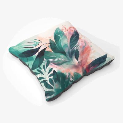 The Range Green Feather leaves Tropical Floor Cushion - Green