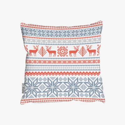 The Range Christmas Background With Deer Stylish Cushion - Red / 60cm