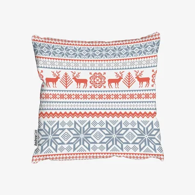 The Range Christmas Background With Deer Stylish Cushion - Red / 60cm