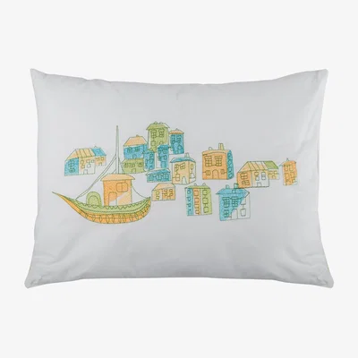 The Range Decorative Embroidered Harbour Scatter Cushion - White