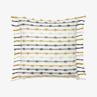The Range Dhadit Stripe Polyester Filled Cushion - Ochre/Natural