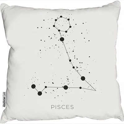 The Range Star Constellation Zodiac Pisces Stylish Cushion - White / 60cm
