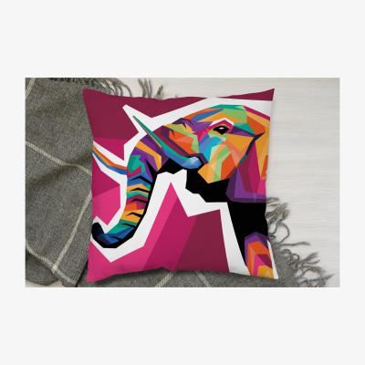 The Range Colorful Illustration Of Elephant Head In Wpap Style Cushion - Pink / 45