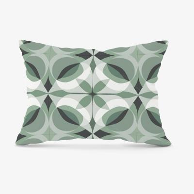 The Range Geometric Green Grey  Cushion - Green / 28cm