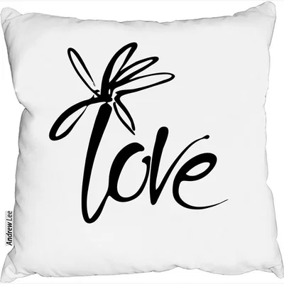 The Range Love Type Cushion - White / 60cm