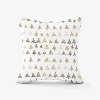 The Range Geometric Christmas Tree Pattern Outdoor Cushion - White / 45cm