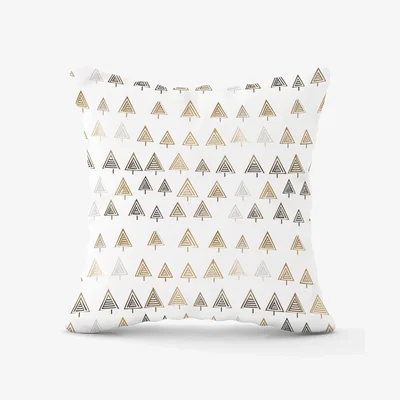 The Range Geometric Christmas Tree Pattern Outdoor Cushion - White / 45cm