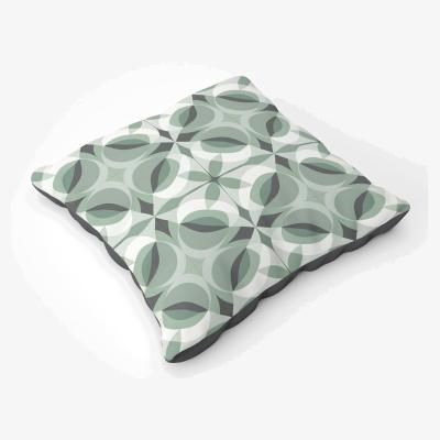 The Range Geometric Green Grey  Floor Cushion - Green