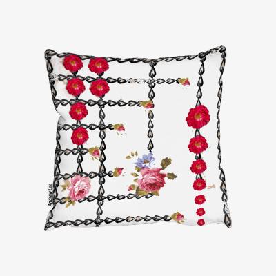 The Range Roses  Chains Outdoor Cushion - White / 45cm