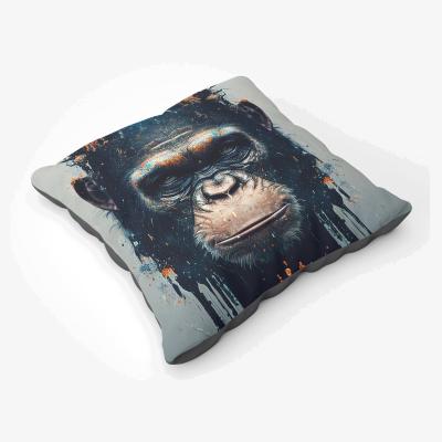 The Range Gorilla Face Splashart Floor Cushion - Brown