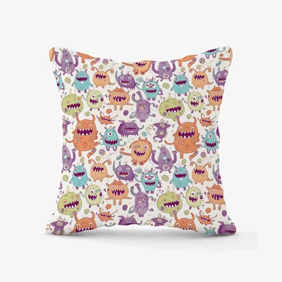 The Range Playful Halloween Monsters Outdoor Cushion - Purple / 60cm