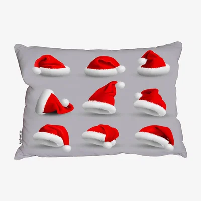 The Range Collection Of Red Santa Claus Hats Outdoor Comfy Cushion - Blue