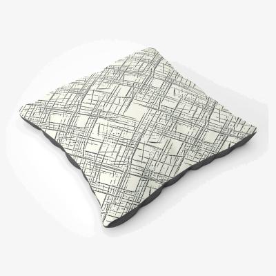 The Range Monochrome Distressted Pattern Floor Cushion - Grey
