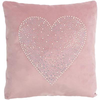 The Range Heart Embelished Cushion Blush - Blush
