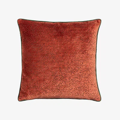 The Range Estelle Spotted Cushion - Paprika/Teal / Feather