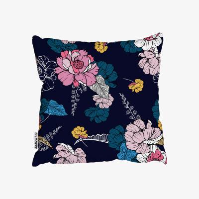 The Range Dark Blooming Flower Cushion - Black / 45cm