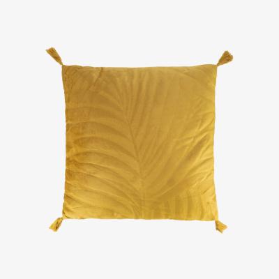 The Range Palmea Velvet Tassel Cushion - Ochre