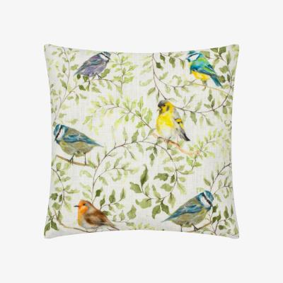 The Range Shugborough Birds Traditional Cushion - Multicolour / 80 Feather 20 Polyester / 80 Polyester 20 Feather