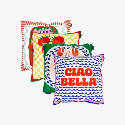 The Range 4PK Cushion Italy Bundle, x1 Tomato, x1 Lobster, x1 Ciao, x1 Sardine
