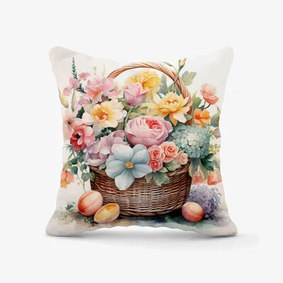 The Range Easter Watercolour Basket Cushion - Neutral / 60cm