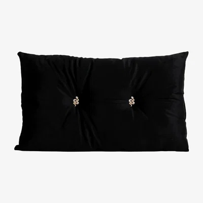 The Range Snake Embellished Cushion - Black