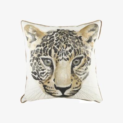 The Range Safari Leopard Leopard Cushion - White / 80 Feather 20 Polyester / 80 Polyester 20 Feather