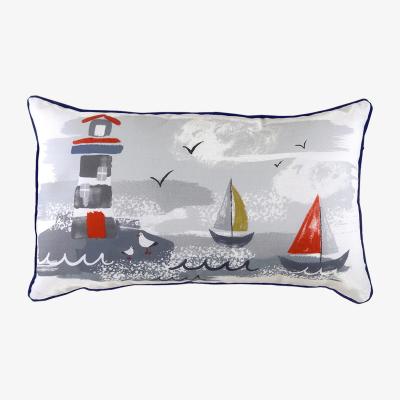 The Range Nautical Lighthouse Rectangular Cushion 30 x 50cm - Storm / Feather