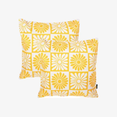 The Range 2 Pack Cushion 43x43 Kyoto Fabric, Summer Flower